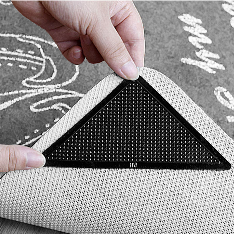 Teppich Antirutschunterlage 4er Set - Rückstandsfrei & Waschbar Für Glatte Böden